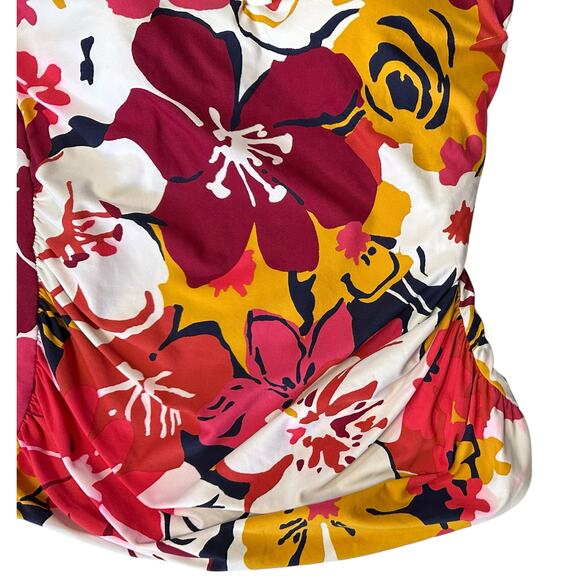 2/$15 Anne Cole Wallflower High-Neck Beaded Tankini Swim Top Red Size XS - Picture 6 of 10